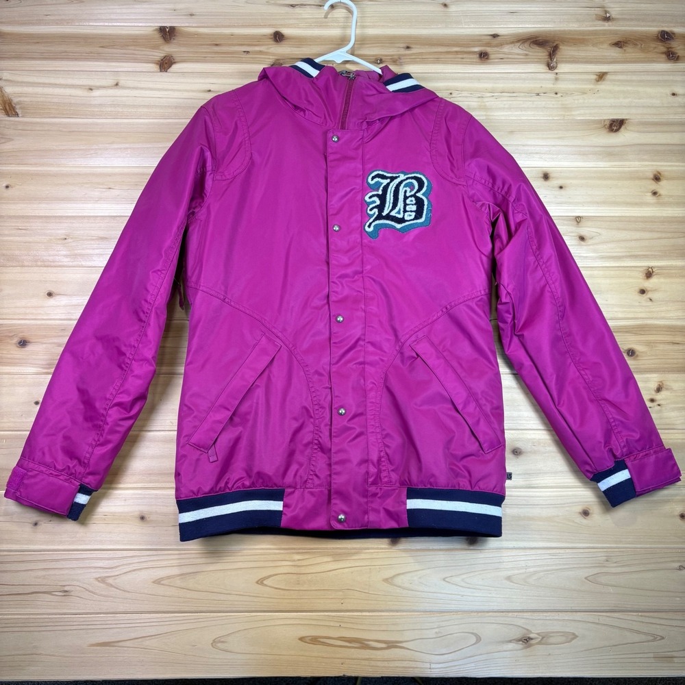 Burton Jacket Womens Medium Pink Varsity Dryride Ski Snowboard Hooded Jacket